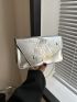 Snakeskin Print Square Bag Silver Funky Flap