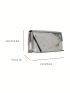 Snakeskin Print Square Bag Silver Funky Flap