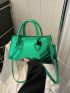 Chevron Pattern Baguette Bag Green Fashionable