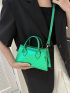 Chevron Pattern Baguette Bag Green Fashionable