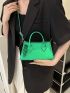 Chevron Pattern Baguette Bag Green Fashionable