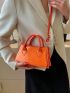 Chevron Pattern Baguette Bag Orange Fashionable