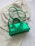 Chevron Pattern Baguette Bag Green Fashionable