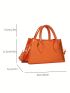 Chevron Pattern Baguette Bag Orange Fashionable