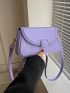 Purple Square Bag Flap Adjustable Strap For Daily