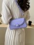 Purple Square Bag Flap Adjustable Strap For Daily