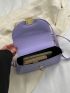 Purple Square Bag Flap Adjustable Strap For Daily