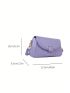 Purple Square Bag Flap Adjustable Strap For Daily