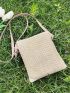 Mini Straw Bag Beige Minimalist For Vacation