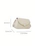 White Square Bag Flap Adjustable Strap For Daily