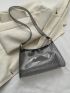 Small Baguette Bag Black With Zipper For Daily, Clear Bag