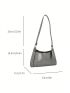 Small Baguette Bag Black With Zipper For Daily, Clear Bag