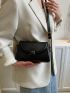 Small Square Bag Black Flap Adjustable Strap For Work