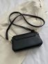 Small Square Bag Black Flap Adjustable Strap For Work