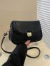 PU Saddle Bag Solid Color Adjustable Strap Small