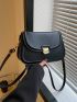 PU Saddle Bag Solid Color Adjustable Strap Small