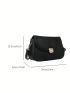 PU Saddle Bag Solid Color Adjustable Strap Small