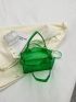 Mini PVC Square Bag No-closure Adjustable Strap, Clear Bag