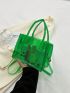 Mini PVC Square Bag No-closure Adjustable Strap, Clear Bag