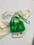 Mini PVC Square Bag No-closure Adjustable Strap, Clear Bag