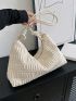 PU Hobo Bag Ruched Design Zipper