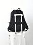 Medium Functional Backpack Zip Front Side Pocket Black