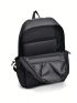 Medium Functional Backpack Zip Front Side Pocket Black