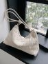 PU Hobo Bag Ruched Design Zipper