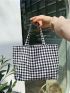 Fabric Shopper Bag Gingham Pattern Small