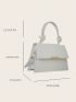 White Square Bag Elegant Top Handle Flap PU