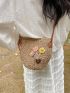 Mini Straw Bag Vacation Flower & Ladybug Decor Paper