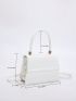 Mini Square Bag Elegant Top Handle Flap PU