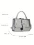 Mini Square Bag Funky Metallic Snakeskin Embossed Top Handle Flap PU