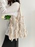 Fringe Trim Crochet Bag Vacation