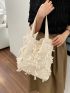 Fringe Trim Crochet Bag Vacation