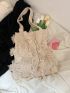 Fringe Trim Crochet Bag Vacation