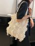 Fringe Trim Crochet Bag Vacation