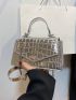 Mini Square Bag Crocodile Embossed Metallic PU Funky