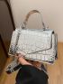 Mini Square Bag Crocodile Embossed Metallic PU Funky