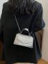 Mini Square Bag Crocodile Embossed Metallic PU Funky