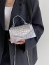 Mini Square Bag Crocodile Embossed Metallic PU Funky