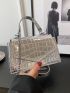 Mini Square Bag Crocodile Embossed Metallic PU Funky