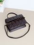 Fashion Chain Design Handbag Small Top-Handle Bag For Women Plaid Casual Crossbody Shoulder Bag