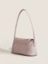 Embossed Detail Baguette Bag Flap PU