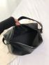 PU Hobo Bag Litchi Embossed Black