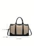 Two Tone Double Handle Duffel Bag