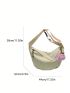 Oversized Hobo Bag With Bag Charm Polyester