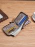 Trifold Small Wallet Snap Button Detail PU