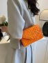 Mini Square Bag Quilted Neon Orange PU Funky