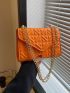 Mini Square Bag Quilted Neon Orange PU Funky